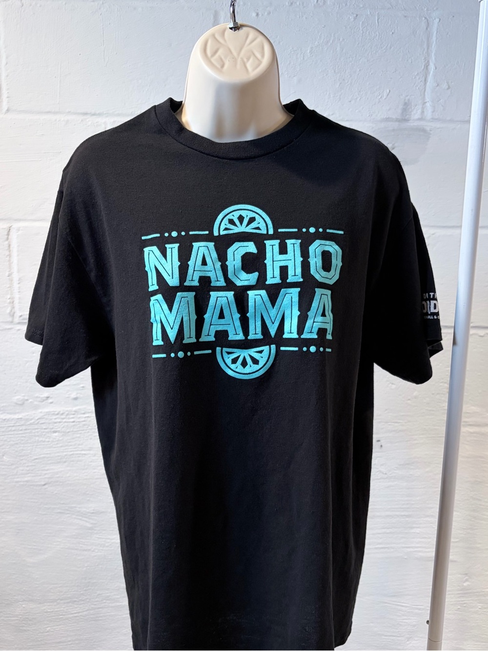 Nacho Mama Short Sleeve Tee - Black with Turquoise Print